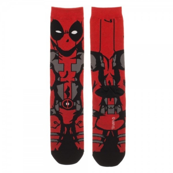 Men's Socks Deadpool 360 Marvel Comics Merc Mouth - Picture 2 of 2